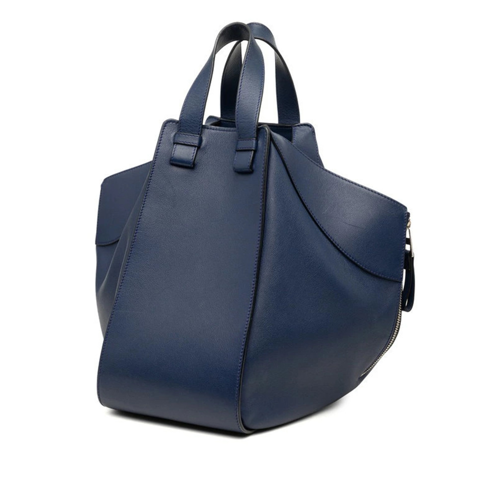 Loewe 2way Hammock Leather Navy Shoulder Anagram Drawstring Blue Bag Blue